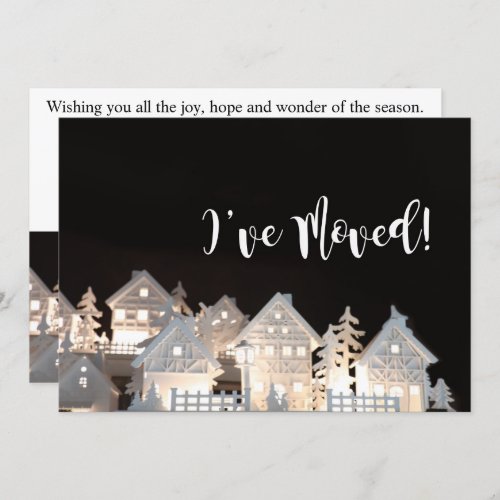 Ive Moved  Illuminated Christmas Houses Invitation