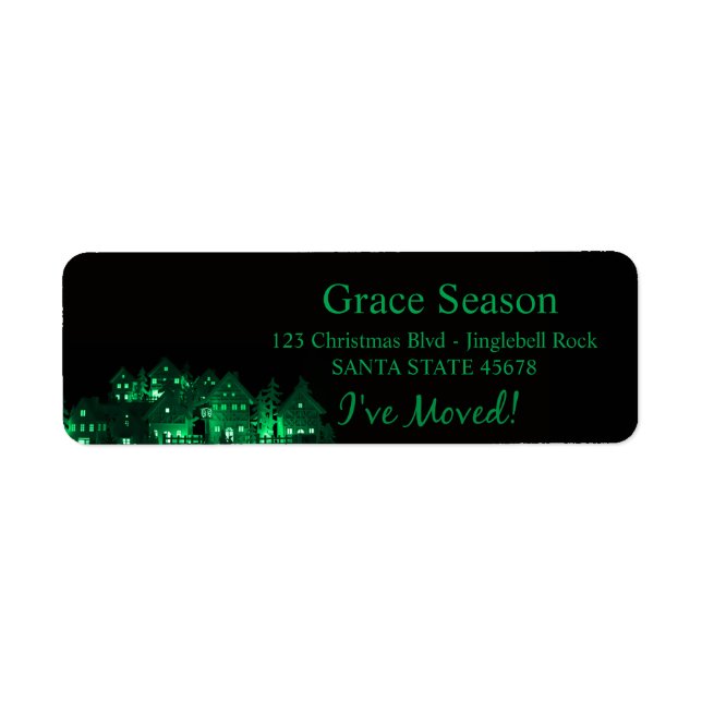 I've Moved Illuminated Christmas Houses Label (Front)