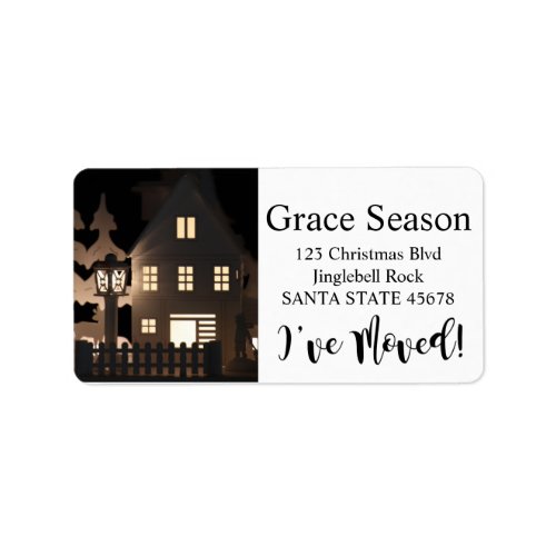 Ive Moved  Illuminated Christmas Houses Label