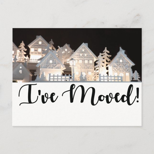 I've Moved  Illuminated Christmas Houses Postcard (Front)