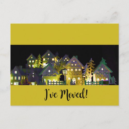 Ive Moved  Illuminated Christmas Houses Postcard