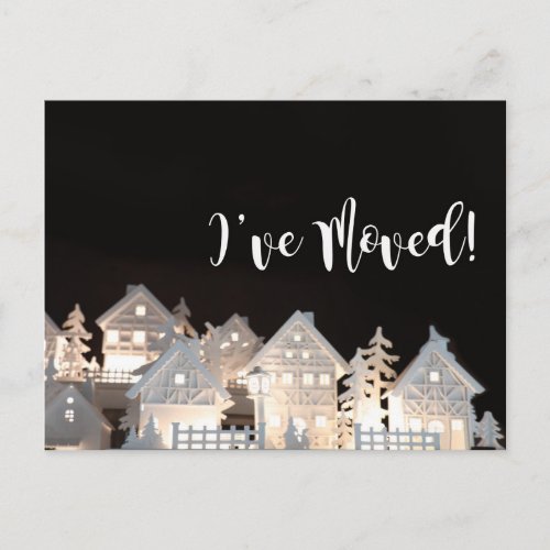 Ive Moved  Illuminated Christmas Houses Postcard