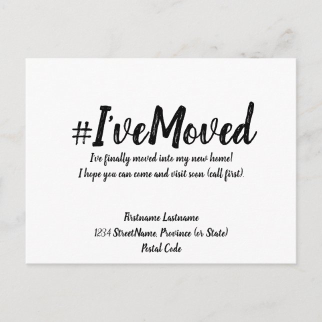 I've Moved Modern Minimalist Address Change Postcard (Front)