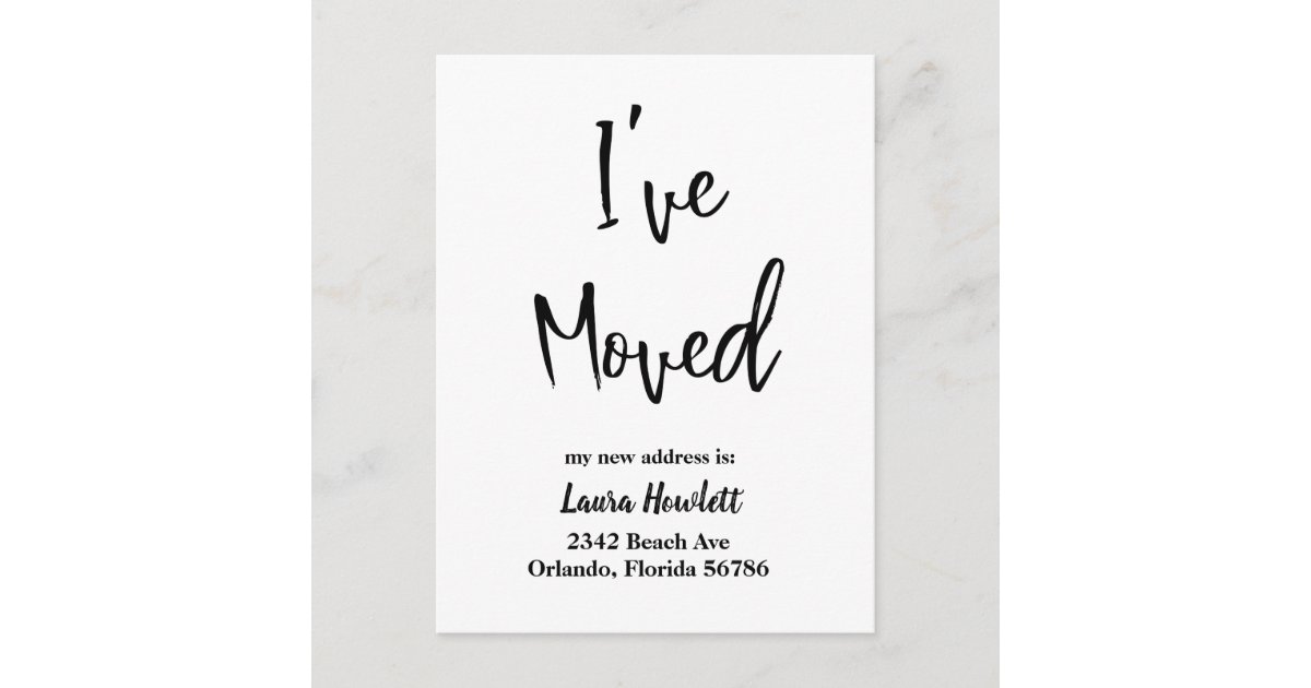I've Moved Moving Announcement Modern Script | Zazzle.com