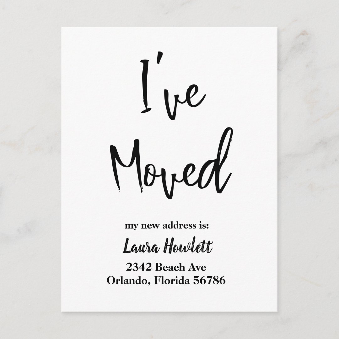 I've Moved Moving Announcement Modern Script | Zazzle