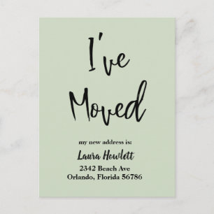 I've Moved Moving Announcement Modern Script Postcard