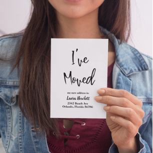I've Moved Moving Announcement Modern Script Postcard