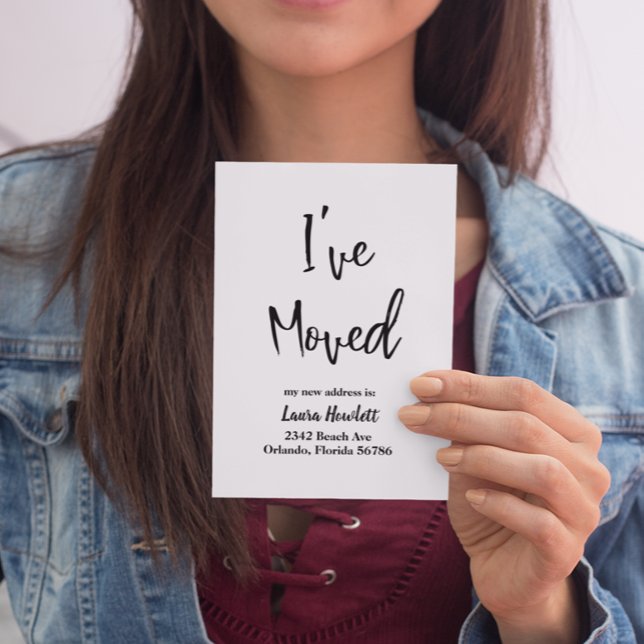 I've Moved Moving Announcement Modern Script Postcard (Creator Uploaded)