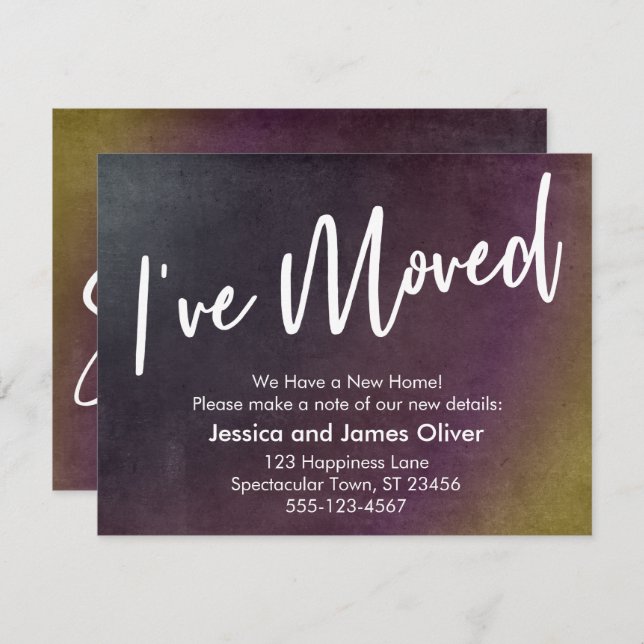 I've Moved Multicolored Grunge Announcement (Front/Back)