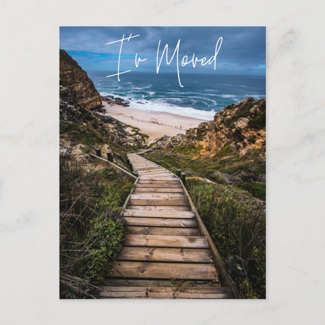 I've Moved New Address Announcement Beach Ocean Postcard (Front)