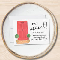 I've Moved Red Door Announcement Card