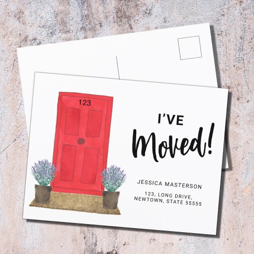 Ive Moved Red Door Moving  Announcement Postcard