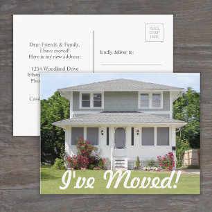 I've Moved Script New Home Photo Change of Address Announcement Postcard