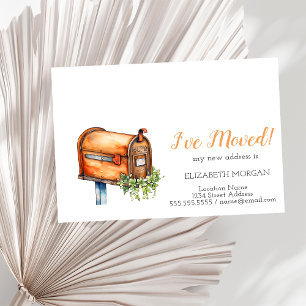 I've Moved Vintage Mailbox Flowers Announcement Postcard