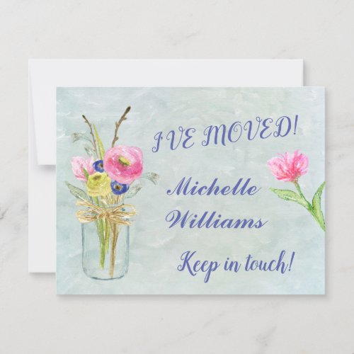 Ive Moved Watercolor Floral Budget Move   Announcement