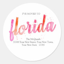 I've Moved Watercolor Florida State Moving