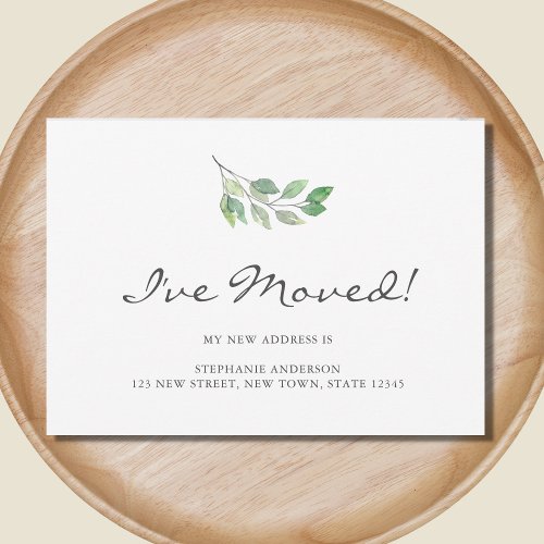 Ive Moved Watercolor Leaves Moving Announcement