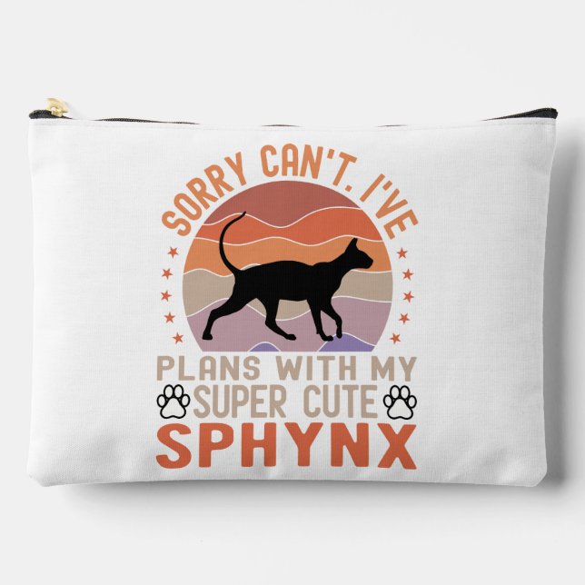 I've plans with my Sphynx cat Accessory Pouch (Front)