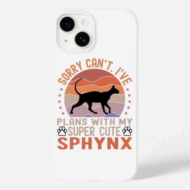 I've plans with my Sphynx cat Case-Mate iPhone Case (Back)