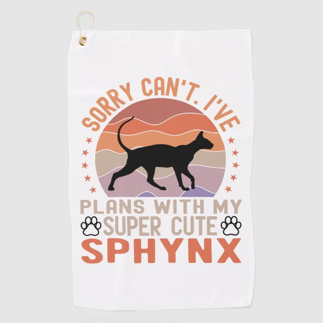 I've plans with my Sphynx cat Golf Towel (Front)