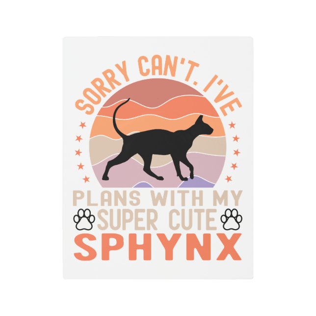 I've plans with my Sphynx cat Metal Print (Front)