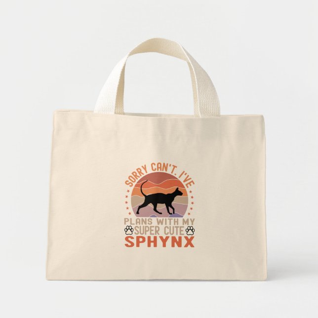 I've plans with my Sphynx cat Mini Tote Bag (Front)