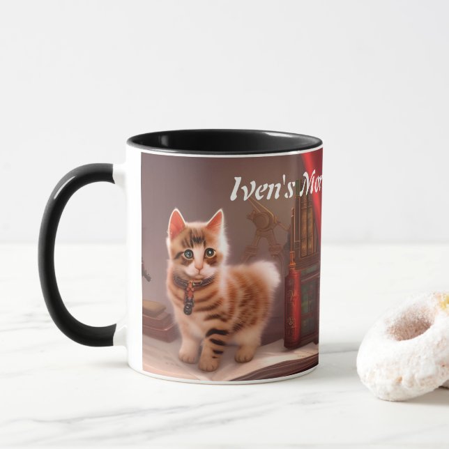 Iven's Morning Caffeine Personalized Customizable Mug (With Donut)
