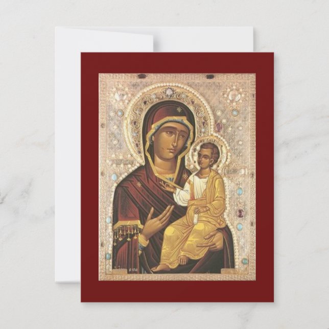 Iveron Icon - Mother of God icon prayer card (Front)