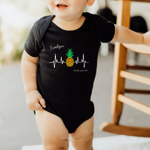 IVF Baby Pineapple Heartbeat with Name Baby Bodysuit