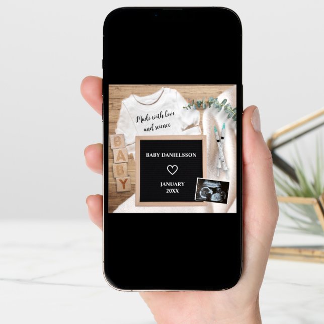 IVF Made With Love And Science Sonogram Preganancy Announcement (Front Digital)