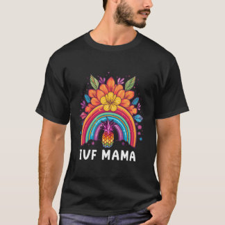 Ivf Mama Eapple Rainbow Ivf Mom Fertility Surrogat T-Shirt