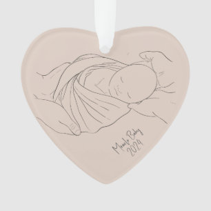 IVF Miracle Baby Simple Boho Tan Ornament