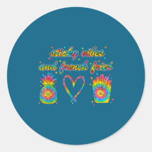 Ivf Mom Tie Dye Transfer Day Sticky Vibes & Fr Classic Round Sticker