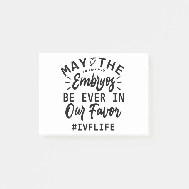 IVF Transfer Day Retrieval Day IVF Couple Gift Post-it Notes (Front)