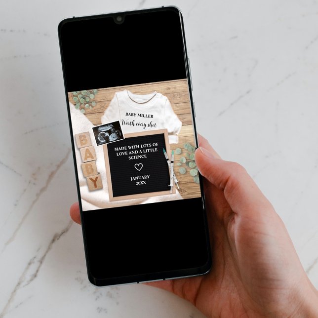 IVF Worth Every Shot Ultasound Sonogram Preganancy Announcement (ivf photo pregnancy announcement digital pregnancy reveal worth every shot made with love and scienc)