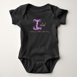 Ivie name meaning monogram I custom baby romper