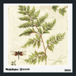 Ivies and Ferns Wall Decal<br><div class="desc">© Lisa Audit / Wild Apple. An image showing ivies, ferns, and a dragonfly. There is a shadow of a butterfly on the off-white background.</div>