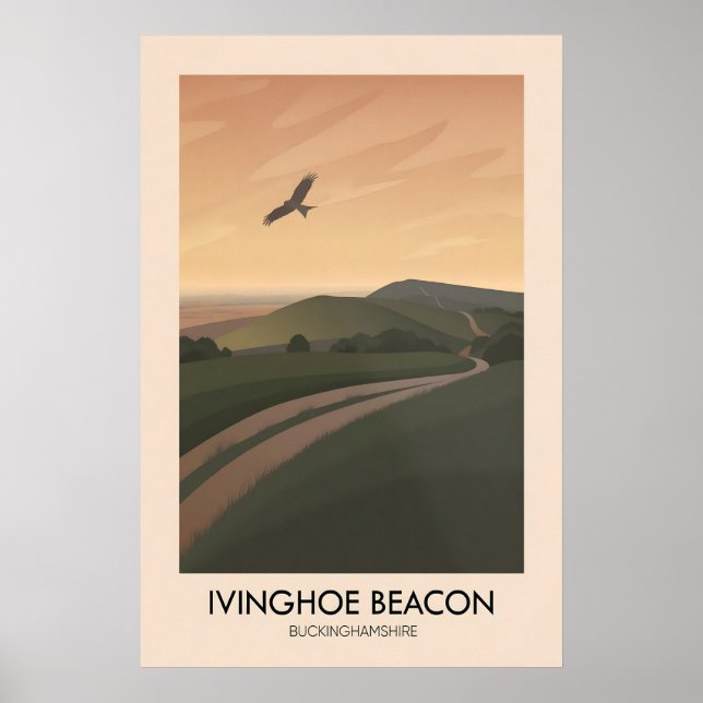 Ivinghoe Beacon Buckinghamshire Travel Poster (Front)