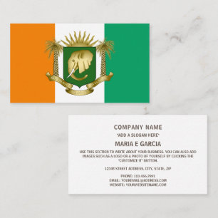 Ivorian Flag & Coat of Arms, Flag of Côte d'Ivoire Business Card