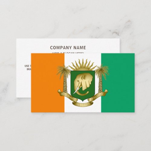 Ivorian Flag  Coat of Arms Flag of Cte dIvoire Business Card