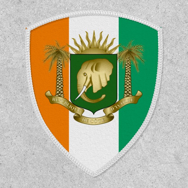 Ivorian Flag & Coat of Arms, Flag of Côte d'Ivoire Patch (Front)