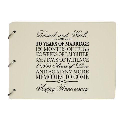Ivory 10th Wedding Anniversary Guest Book