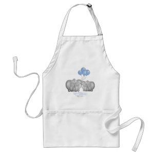 Ivory 14th wedding anniversary elephant couple adult apron