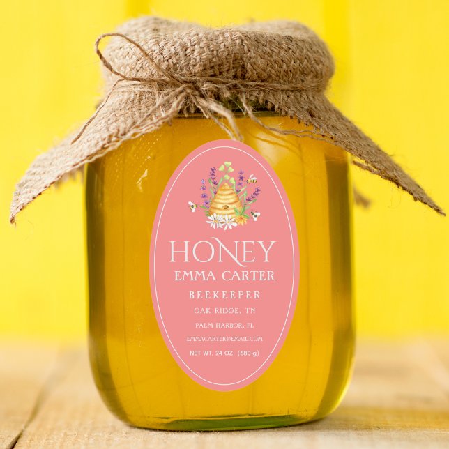 Ivory 24 oz Queen-line Honey Label (Honey jar Sticker)