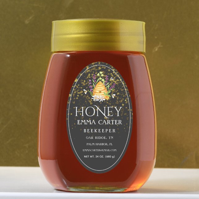 Ivory 24 oz Queen-line Honey Label (Honey jar Sticker)