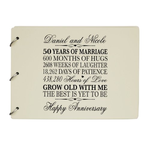 Ivory 50th Wedding Anniversary Guest Book