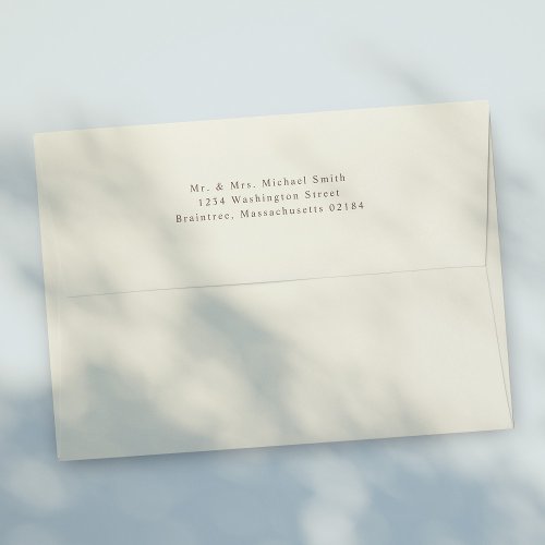 Ivory A7 Envelope 5x7 with return address