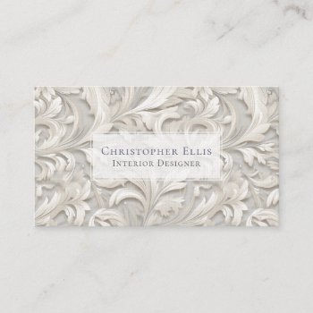Ivory Acanthus Business Card by artNimages at Zazzle