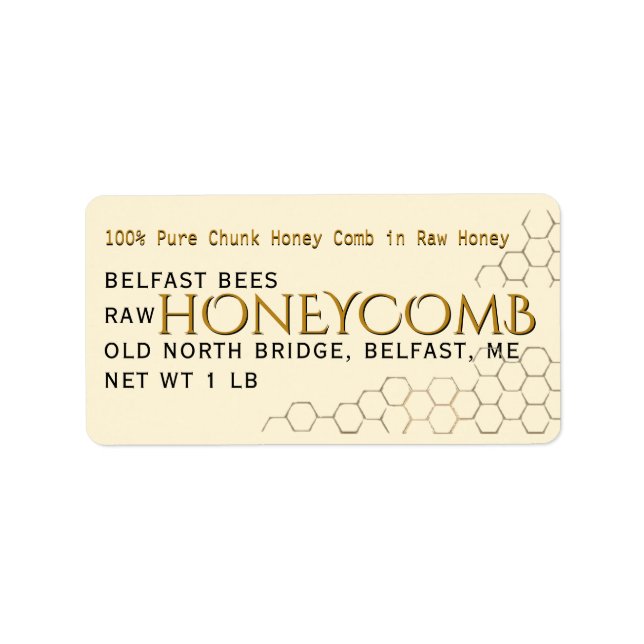 Ivory Address Honeycomb Label (Front)