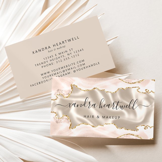 Ivory Agate Gold Glitter Luxury Business Card (Creator Uploaded)
